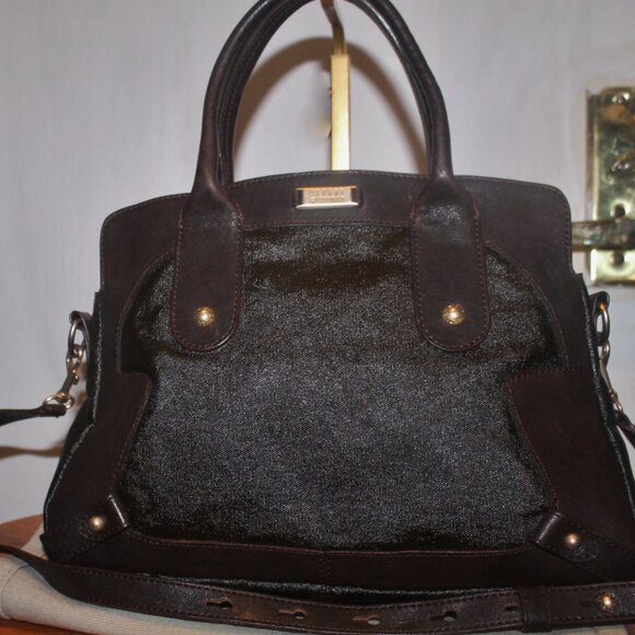 $695 Stuart Weitzman Brown Satchel Tote Shoulderbag Purse w Strap - Picture 1 of 10